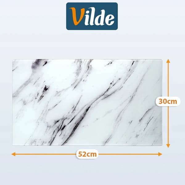 Skärbrädor i glas – vit marmor, 60x52 cm, set om 2