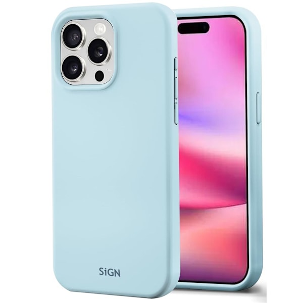 SiGN Liquid Silikone Cover til iPhone 16 Pro Max - Lyseblå