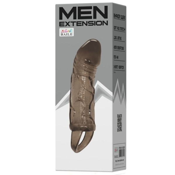 Baile - Penis Extender Cover med rem til testikler Sort 13,5 Cm