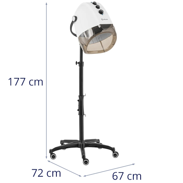Hjälmfön med jonisering, stående, 70 C, 1000 W