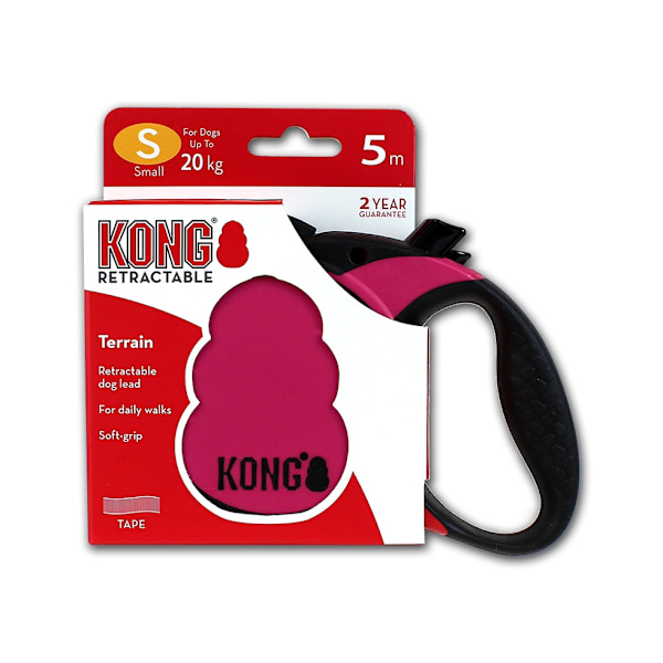 KONG Infällbart koppel Terräng Rosa S (5m/20kg)