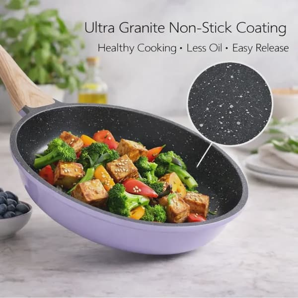 Granit nonstick saucegryde 18 cm, glaslåg