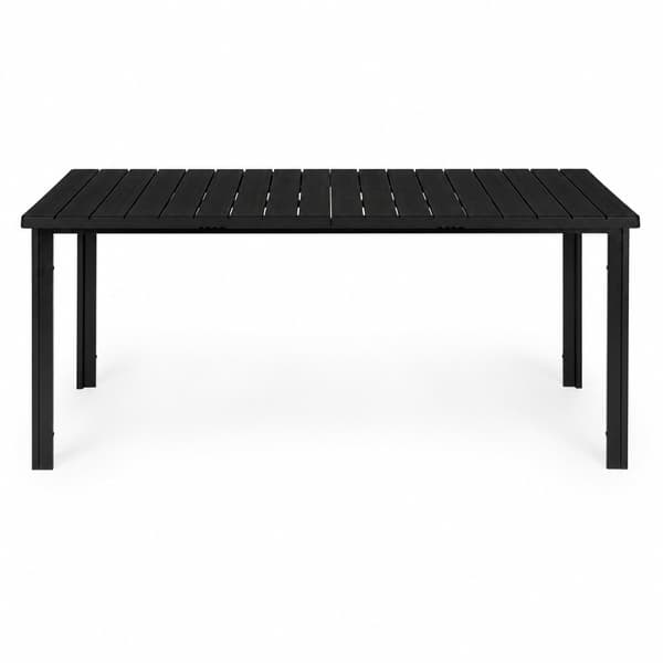 Stort havebord med 8 siddepladser, 180×90 cm, sort HDPE