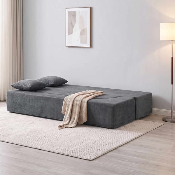 Mörkgrå bäddsoffa – högdensitetsskum, chenilletyg