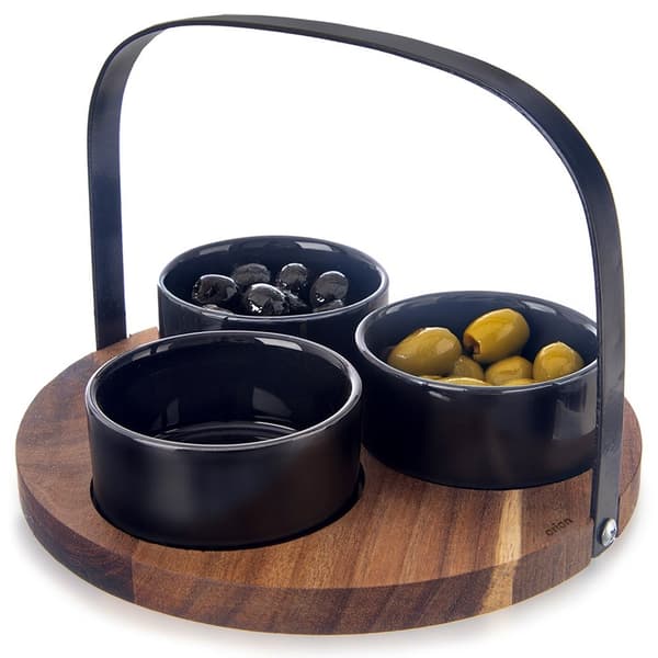 Keramiske snackskåle SORT 130 ml 4 stk.