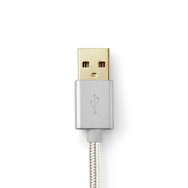 Lightning Kaapeli | USB 2.0 | Apple Lightning 8-Pin | USB-A Uros | 480 Mbps | Kullattu | 2.00 m | Pyöreä | Nailon / Punottu | Alumiini | Laatikko kann