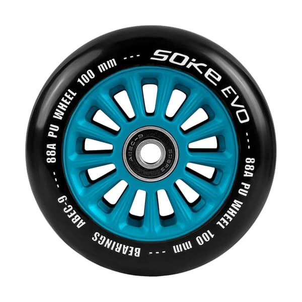 Blåa hjul till sparkcykel 100 mm, 2-pack