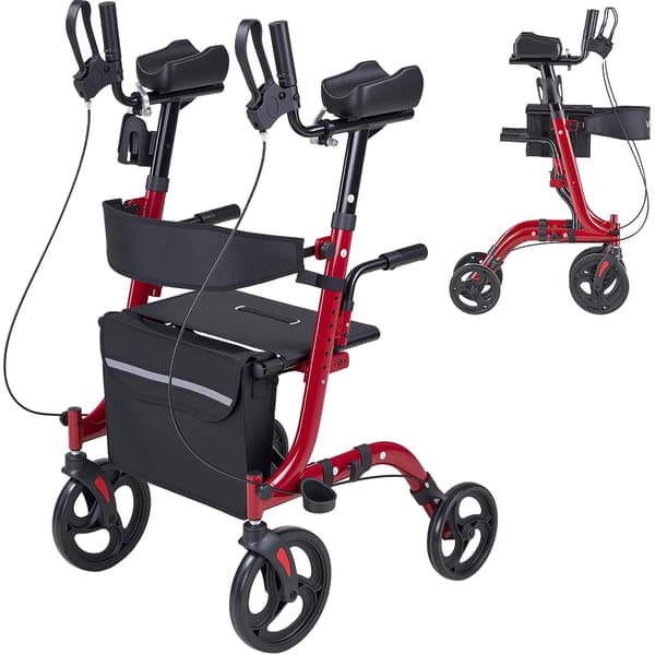 Rollator med sæde, foldbar aluminium, 136 kg