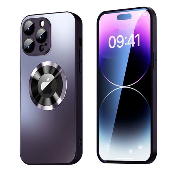 Magnetic Cover til iPhone 14 Pro med linsebeskyttelse og Logo View - Sort