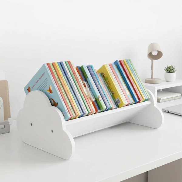 Barnbokhylla Cloud, vit MDF, 17x43x29 cm