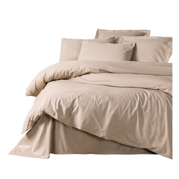 Ranforce Double Quilt Cover Set Plain - Beige