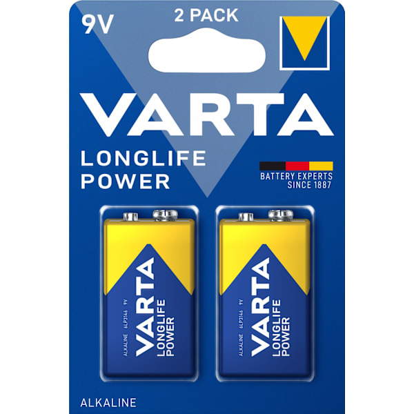 Varta Longlife Power - alkalisk batteri, 9V (LR61) 2 stk