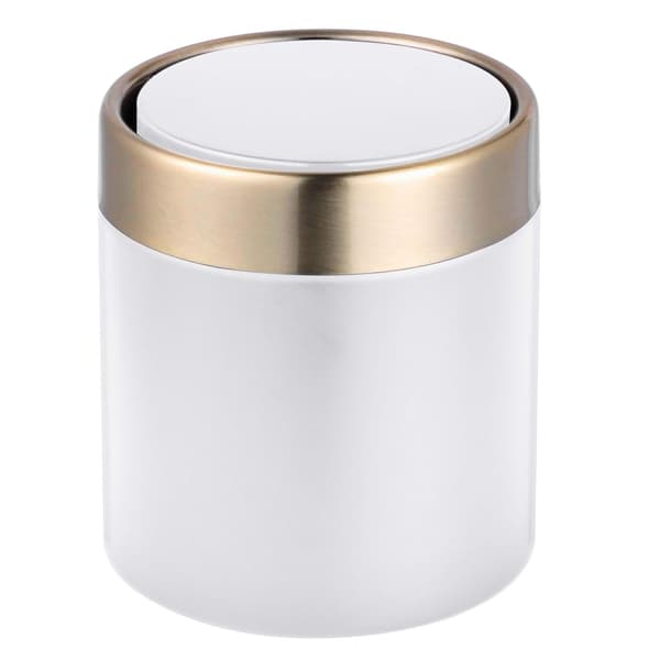 Mini bordsavfallsbehållare, 1,5 l, vitt metalllock