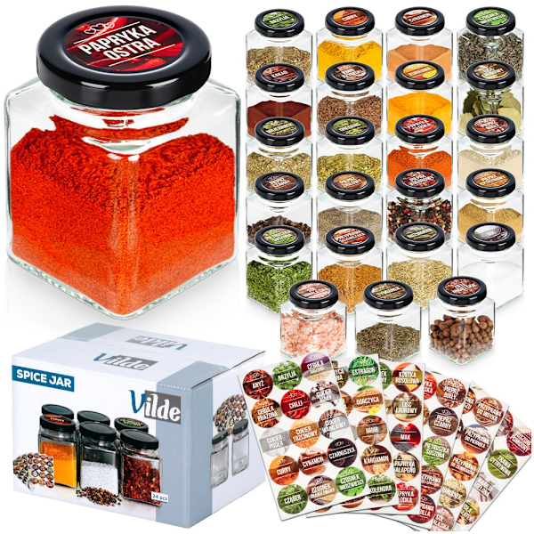 Maustesäiliö lasi 100 ml 24 kpl + 90 tarraa