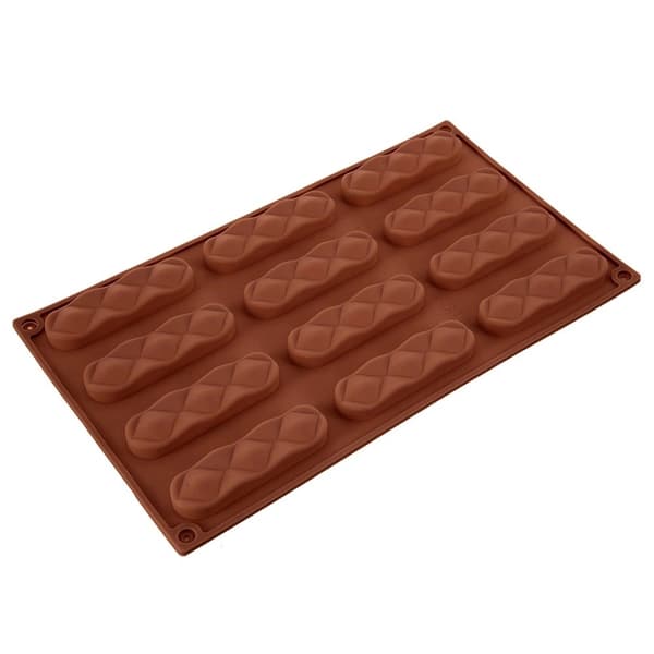 Silikoneform til småkager og praline, brun, 29,5x17x1,5 cm