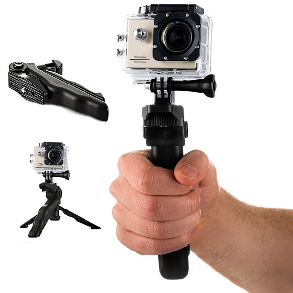 Mini kolmijalkapidike GoPro SJCAM -urheilukameralle, musta