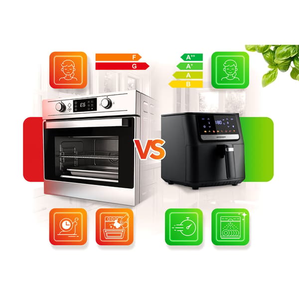 Airfryer, 6,5L, 1700W, Touchskærm, Sort