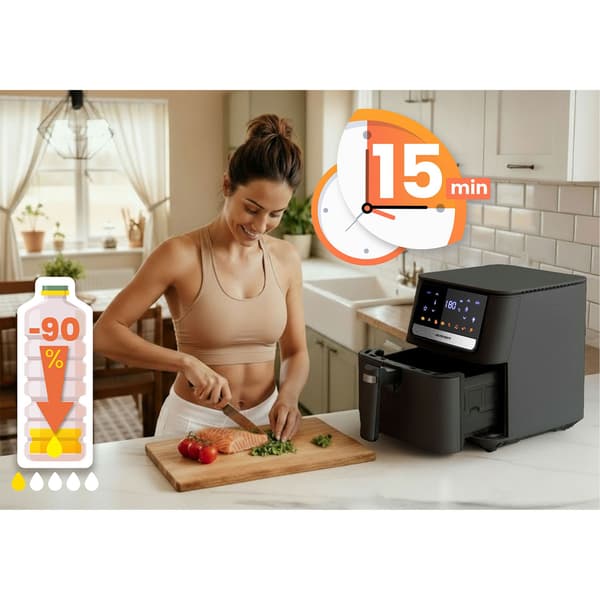 Airfryer, 6,5L, 1700W, Touchskærm, Sort