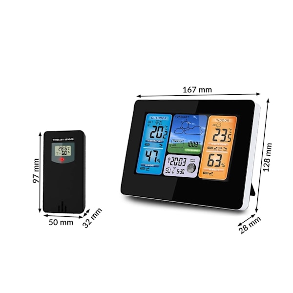 Elegant väderstation med display BD-902, svart