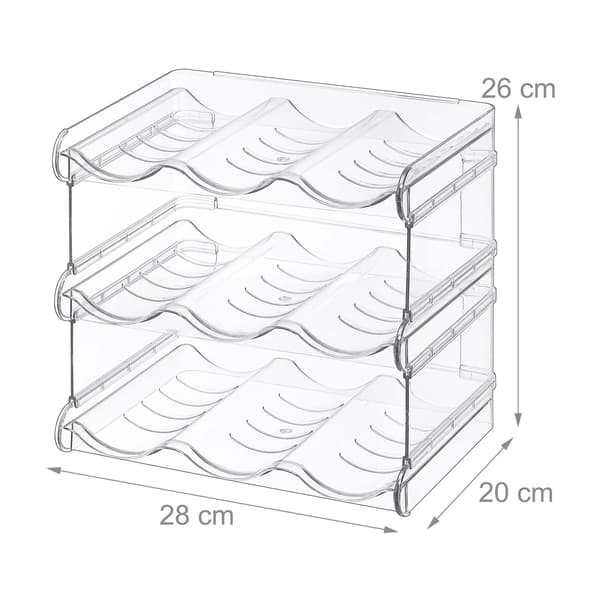 Stapelbart modulärt flaskställ – 12 flaskor, transparent