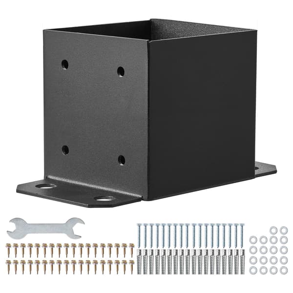 6x6 stolpfästen, 4-pack kolstål, svarta
