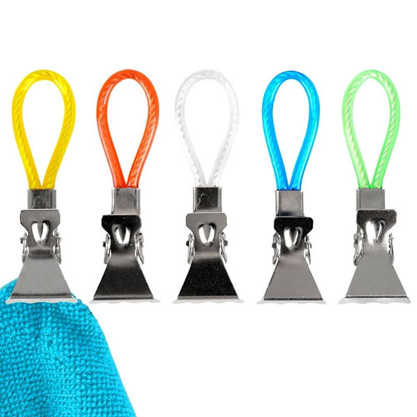 Praktiska klämmor för handdukar och disktrasor - 5-pack