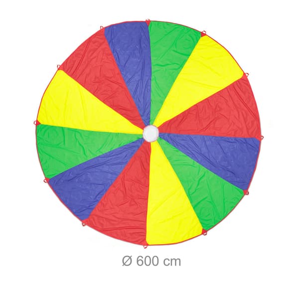 Färgglad lekfallskärmsdiameter 6m