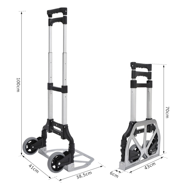 Säcklastbil I Aluminium Hopfällbar Stackbil Aluminium Max. 70 Kg