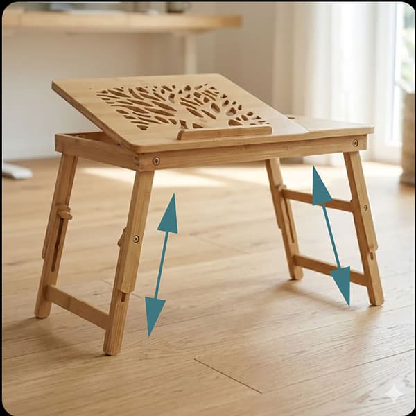Bambu laptopstativ med justerbar höjd och ventilation