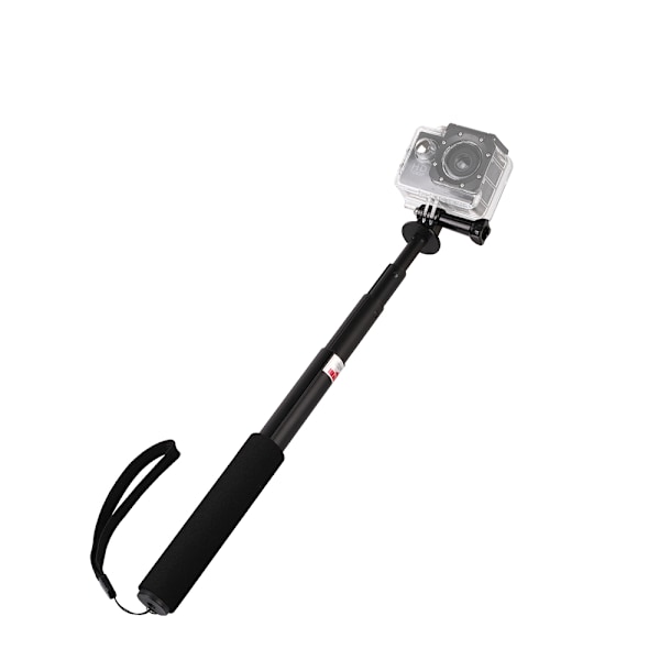 Teleskopisk selfiestang med holder til sportskamera