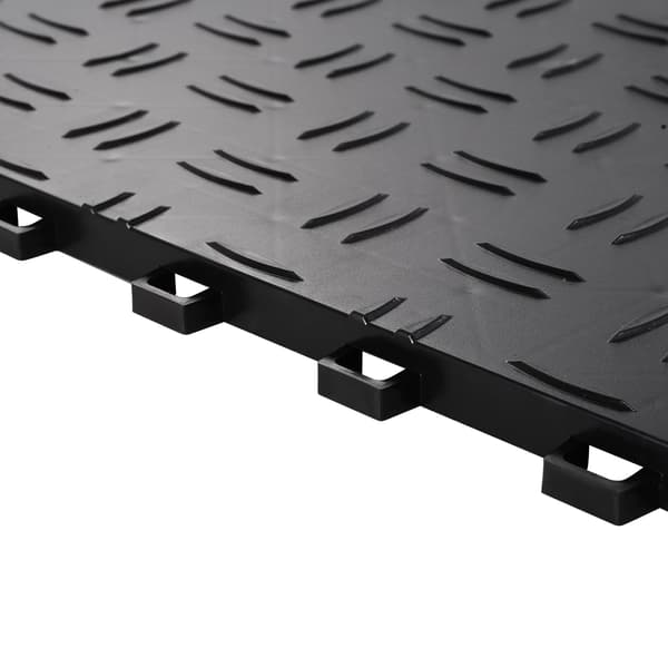Sammanfogade garagegolvplattor 12 x 12, 50-pack, svarta