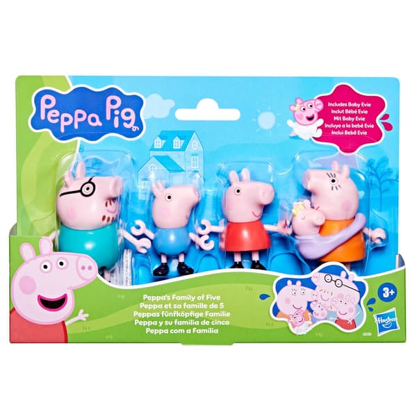 Peppa Pig -perheleikkelepakkaus, jossa 5 hahmoa