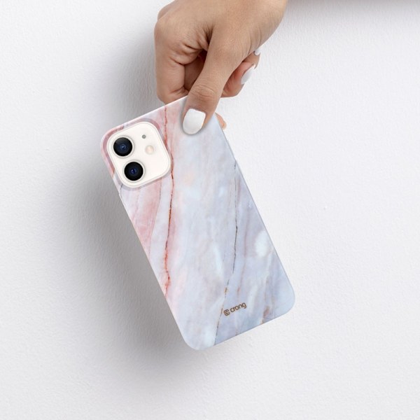 Crong Marble Case - kotelo iPhone 12 Minille (vaaleanpunainen)