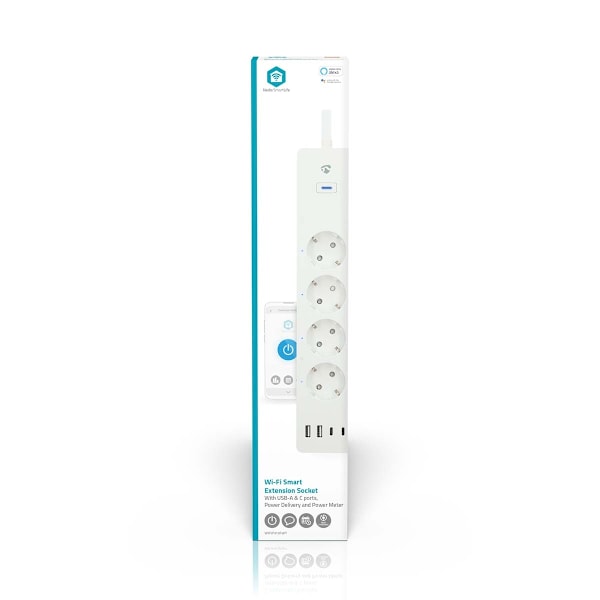 SmartLife Jatkojohto | Wi-Fi | Hybrid (CEE 7/7) / USB A / USB-C™ | 16 A | 3680 W | 2.00 m | 0 - 55 °C | Android™ / IOS | Valkoinen