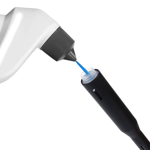 Silikone toiletbørste med stativ og væskedispenser sort 40 cm