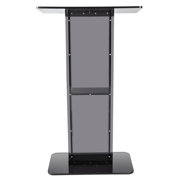 Akryl Podiumstativ, 119 cm, Opbevaringshylde, Sort