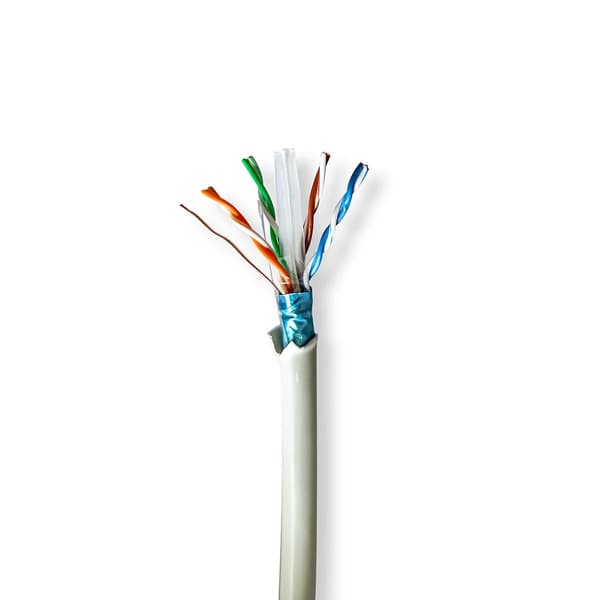 CAT6 Solid F/UTP nätverkskabel, 305m, LSZH, Grå