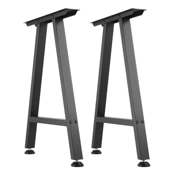 Bordben, trapezformet stål, 740x550 mm, sort, 2-pak
