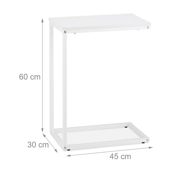 C-formet sidebord hvid