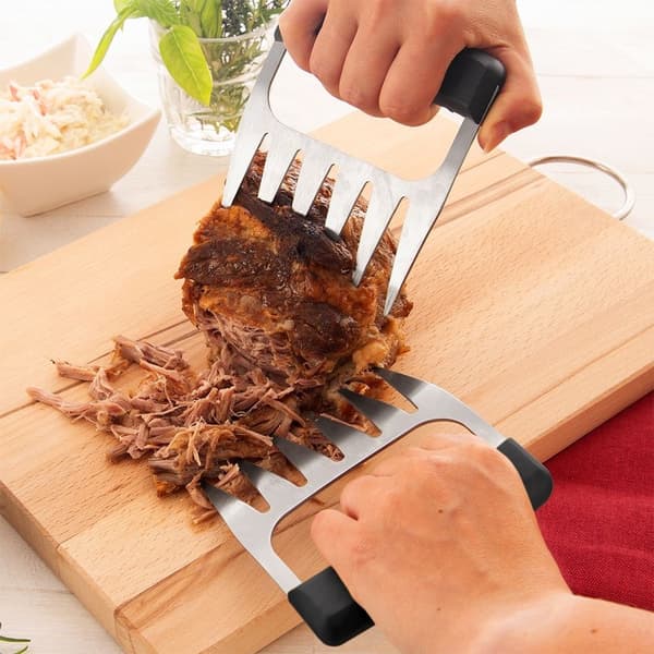 To kødgafler i rustfrit stål til pulled pork med mere