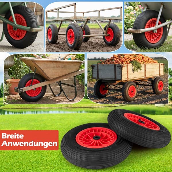 2-pack 4.80/4.00-8 skottkärredäck, 40 cm gummihjul