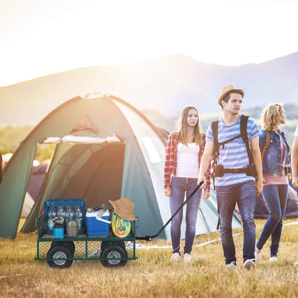 Grøn Heavy-Duty vogn med foldbare sider