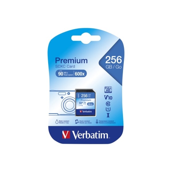 Verbatim SDXC-kortti 256 Gt, Premium, Class 10, U1 - 45MB/s, 300