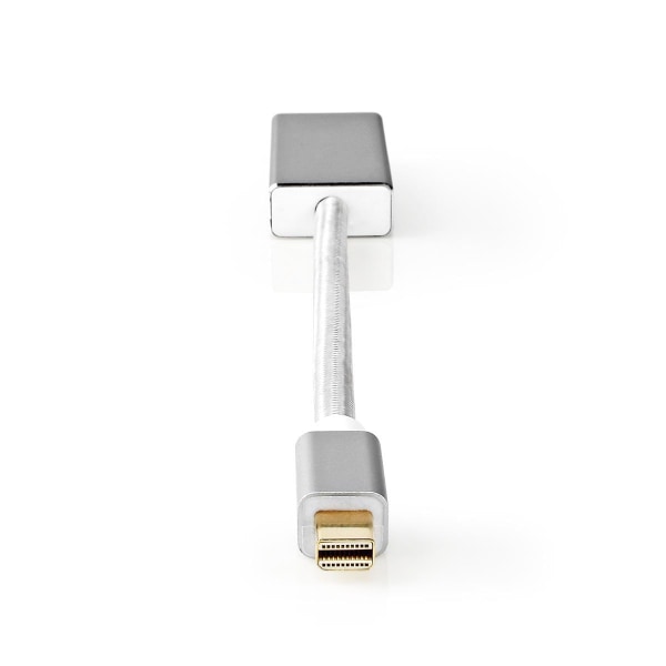 Mini Displayport-kabel | DisplayPort 1.2 | Mini DisplayPort Hane | DisplayPort Hona | 21.6 Gbps | Guldplaterad | 0.20 m | Rund | Flätad | Silver | Kar
