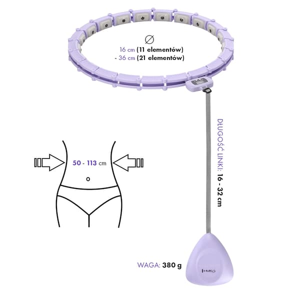 Magnetisk viktad Hula-båge med disk, violett