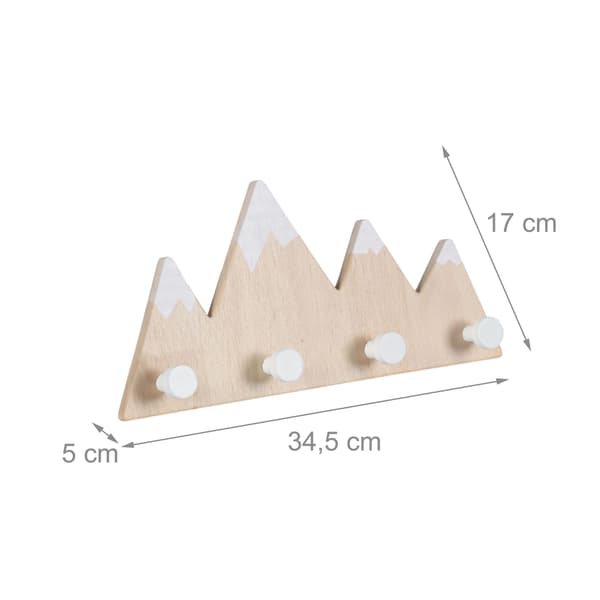 Väggklädhängare för barn, 4 krokar – Mountain Design