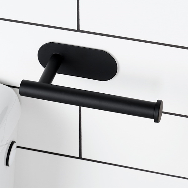 Toiletpapirholder i sort stål