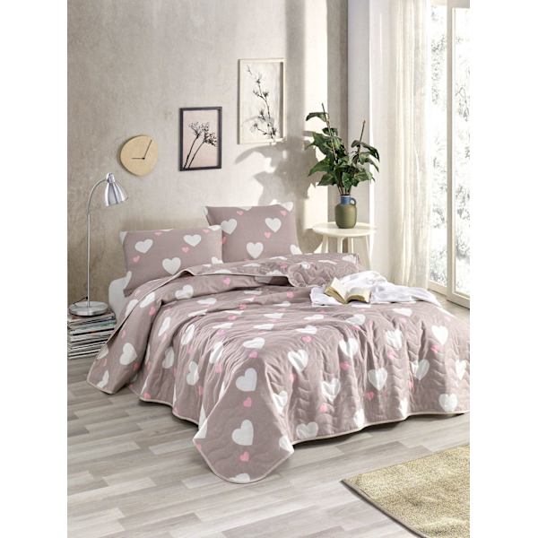 Dubbel överkastset Herz - Dusty Rose