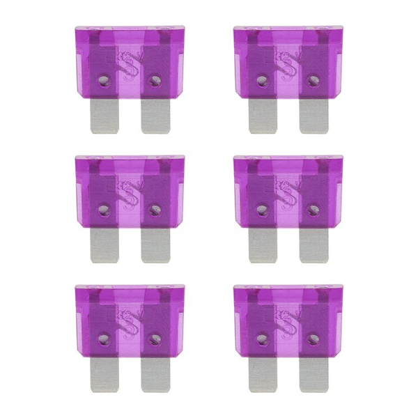 Terä sulake standardi 3A violetti 6 kpl läpipainopakkauksessa