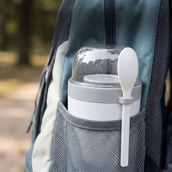 Müslikoppar med sked för avhämtning, 4-pack, BPA-fri plast